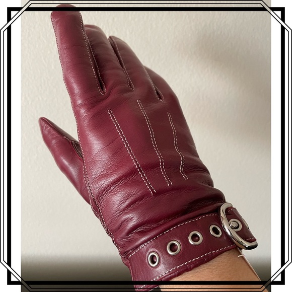 Coach Vintage circa 2000’s all Leather w Cashmere lining sz 7.5 - Picture 2 of 7